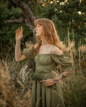 La Luna 11 | off shoulder linen dress Stylish Comfort