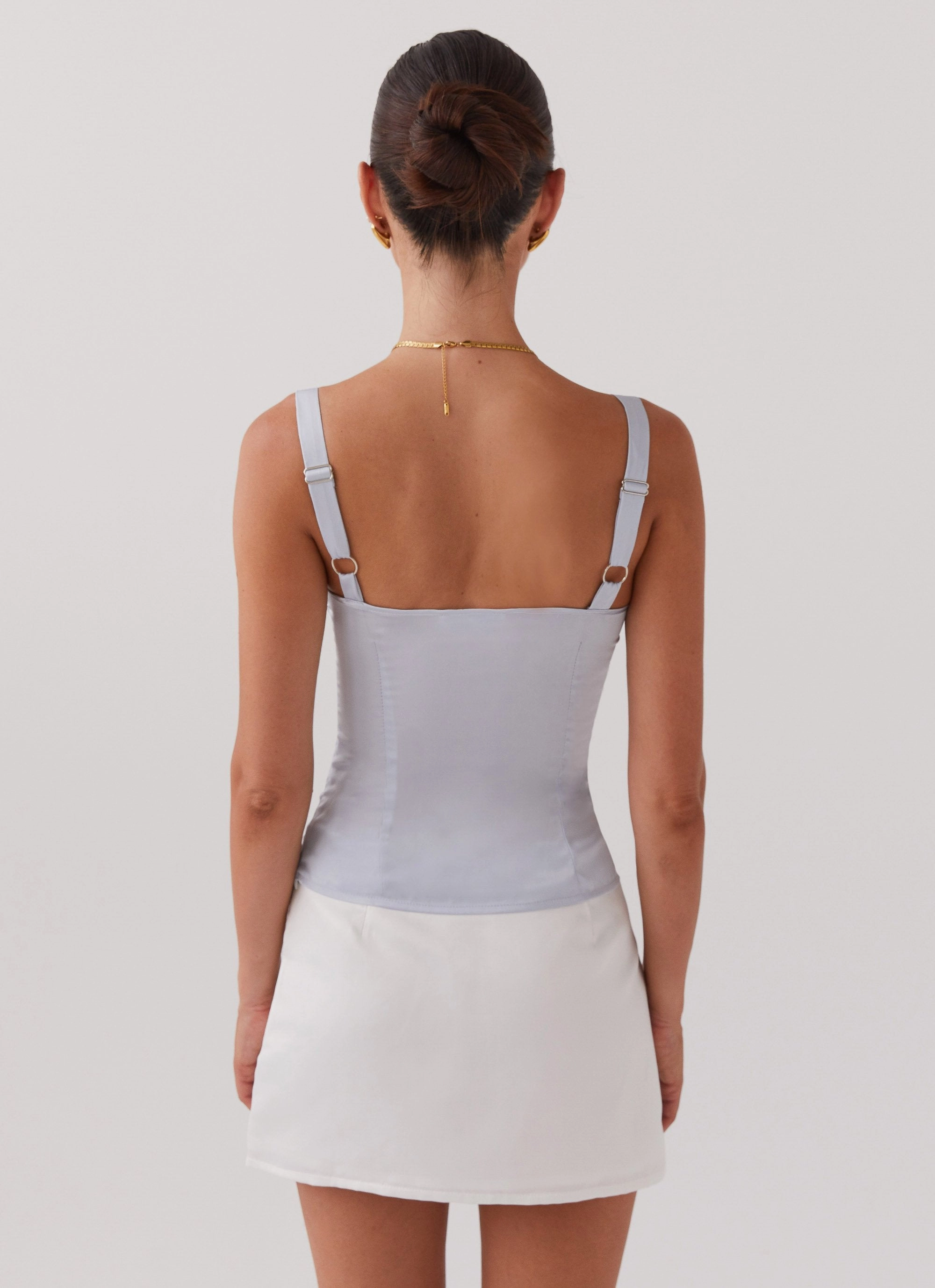 Alissa Bustier Top - Arctic Blue EasyCare Fabric