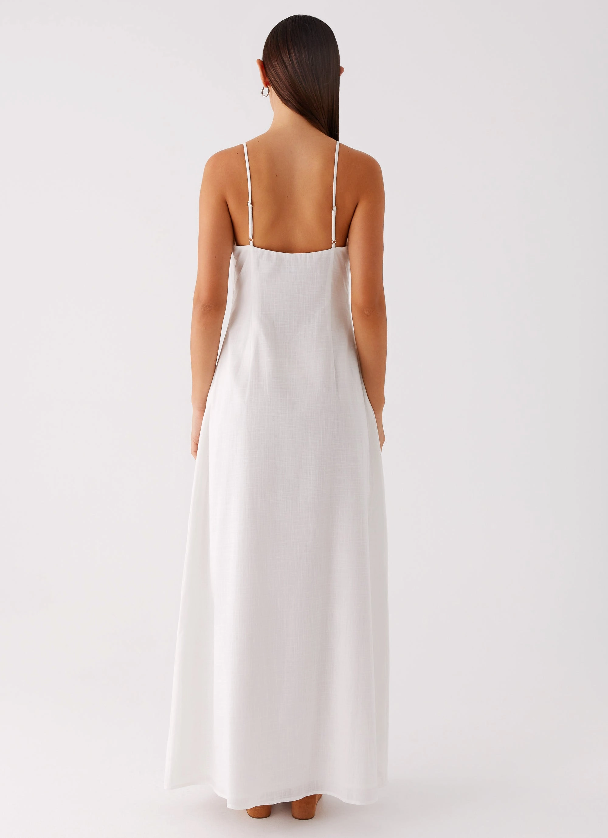 Easy Go Madeleine Scoop Neck Maxi Dress - Off White