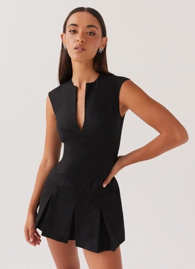 Cassia Mini Dress - Black Smooth Lines Seasonal Must-Have