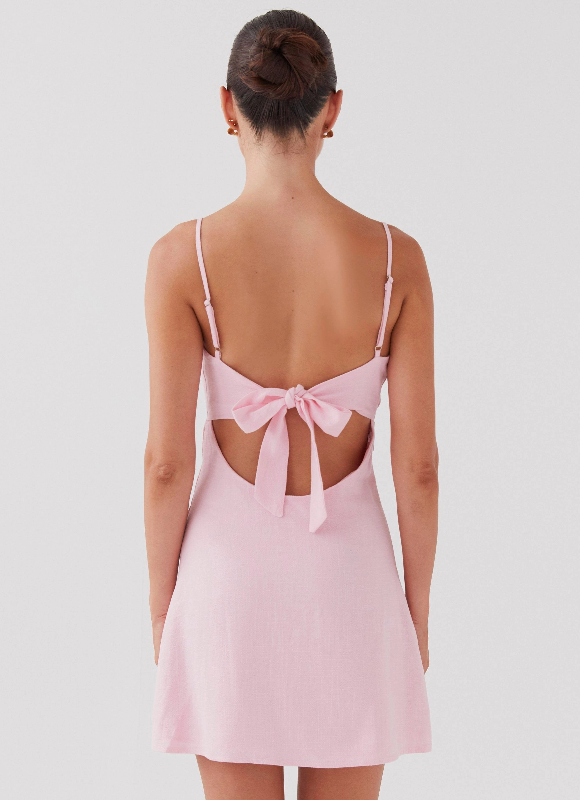 Flora Linen Mini Dress - Candy Urban Aesthetic Multipurpose