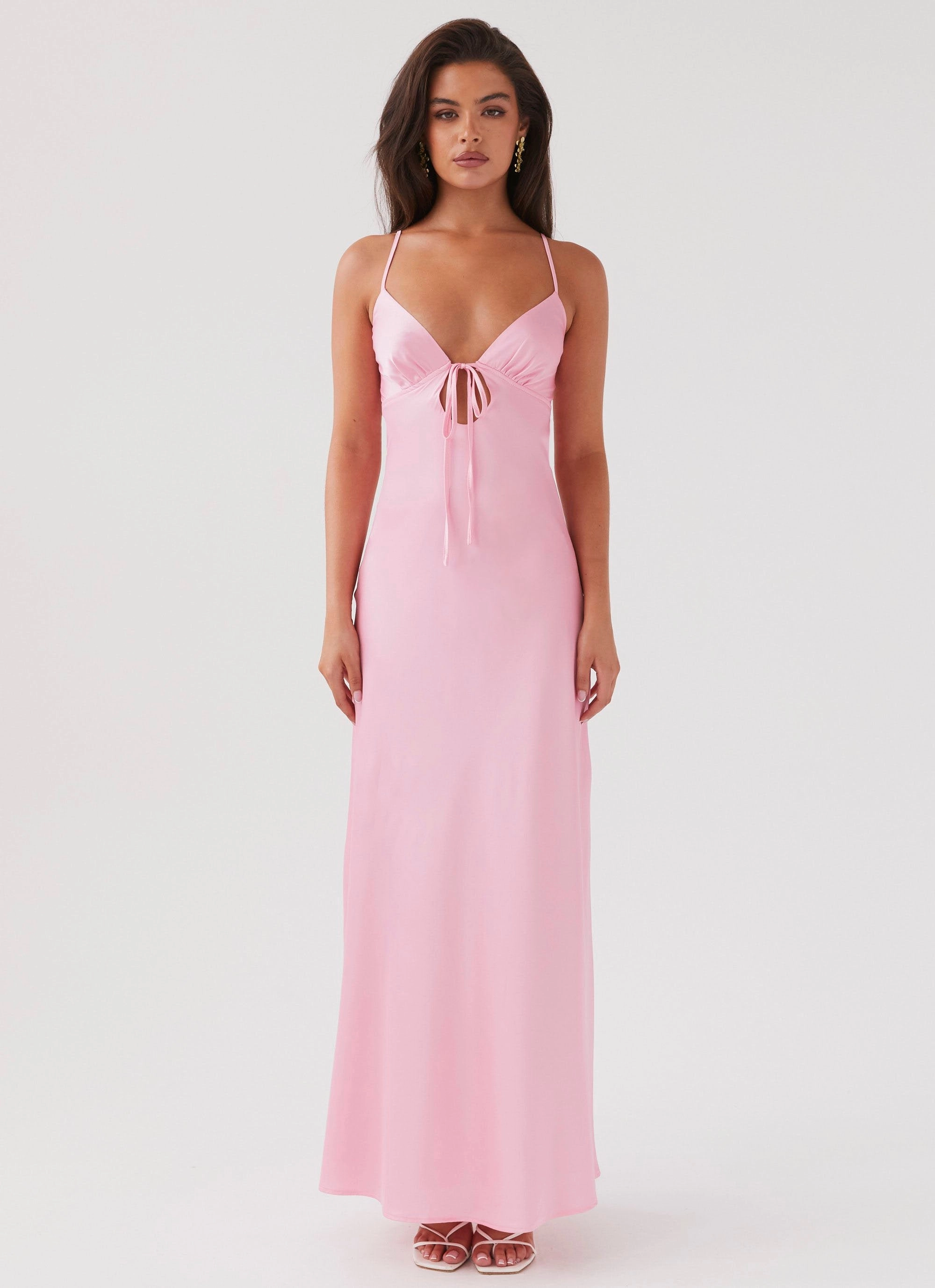 Go To Wear Flora Satin Maxi Dress - Candy