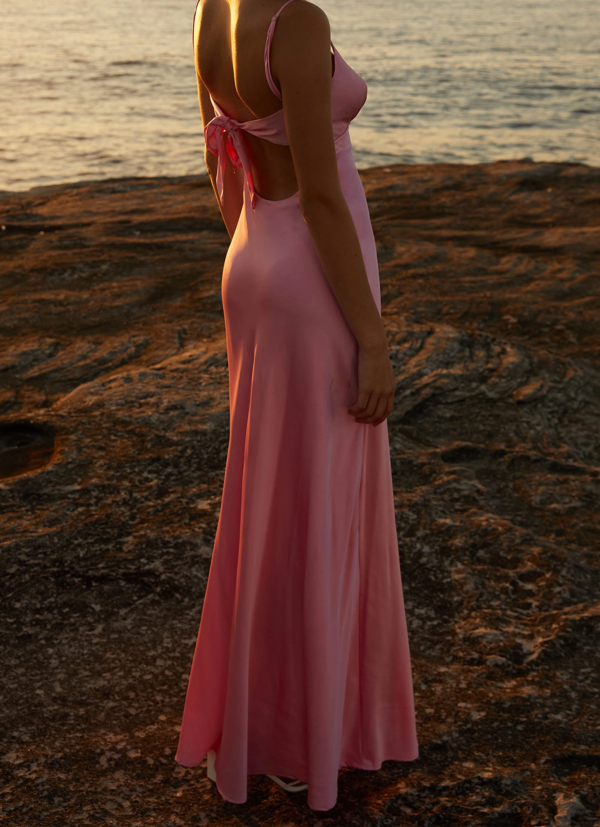 Classic Movement Flora Satin Maxi Dress - Candy