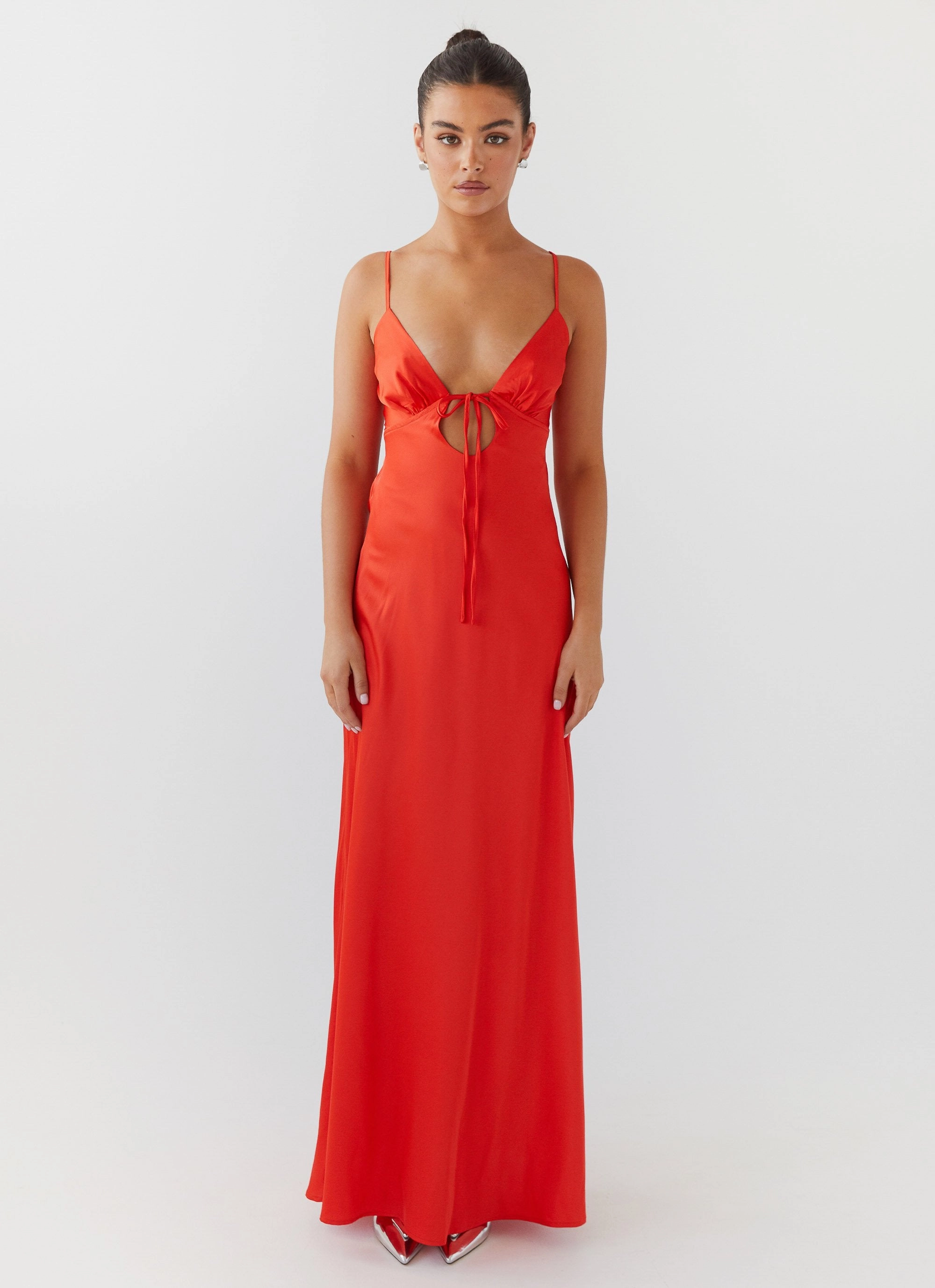 Day To Night Flora Satin Maxi Dress - Citrus