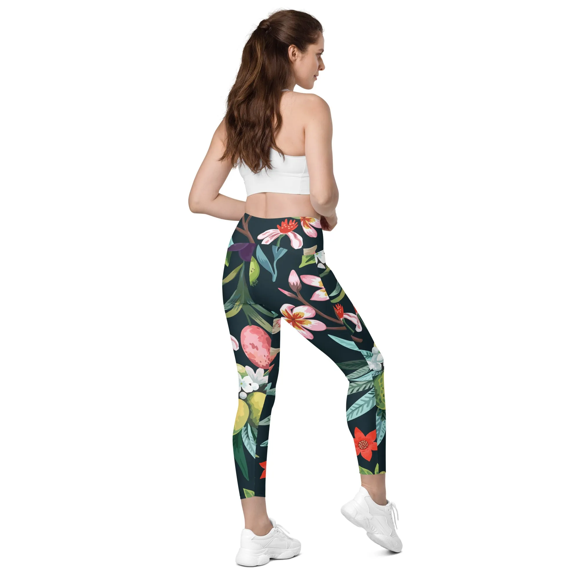 Floral Print Leggings with Pockets, lioness-love