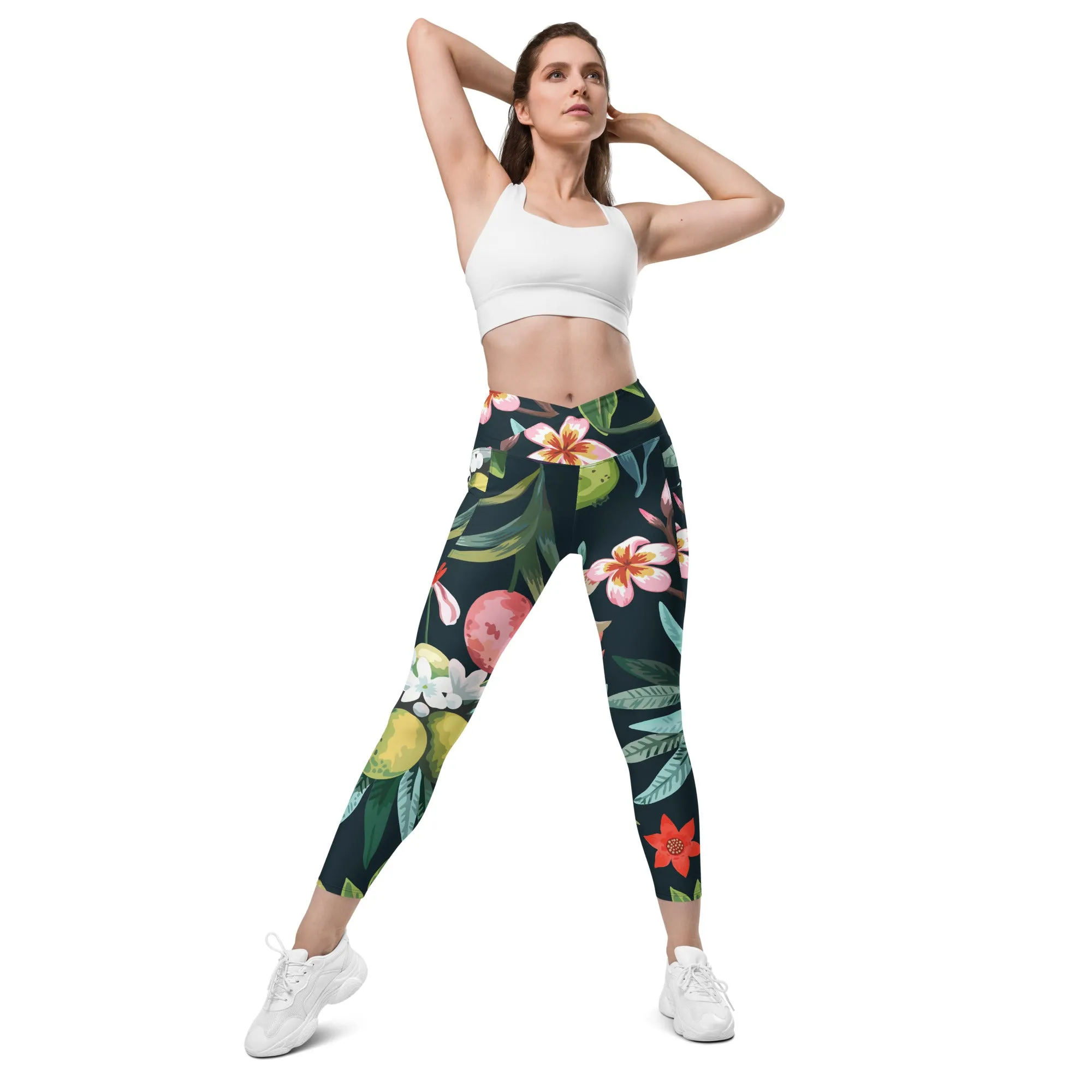 Floral Print Leggings with Pockets, lioness-love