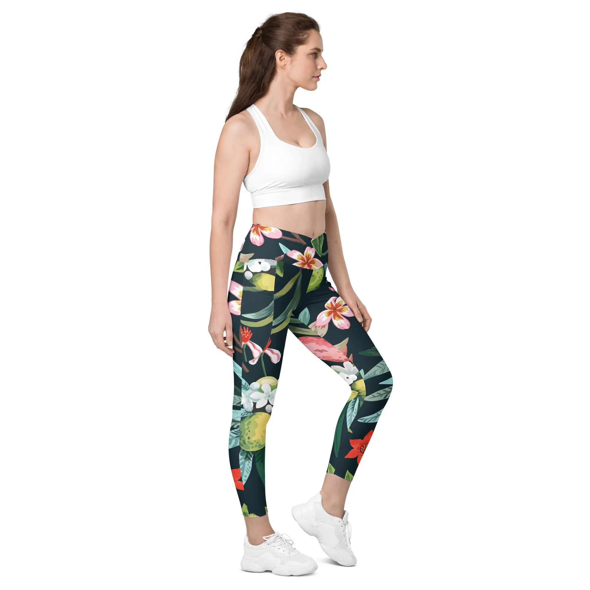 Floral Print Leggings with Pockets, lioness-love