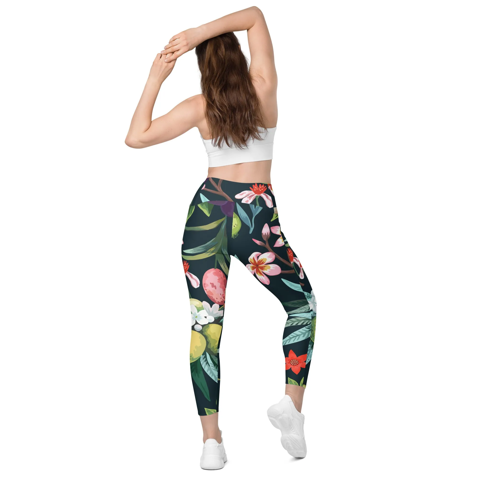 Floral Print Leggings with Pockets, lioness-love