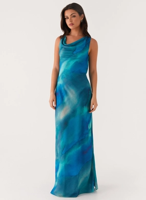 Stylish Design Carelle Maxi Dress - Blue Tie Dye