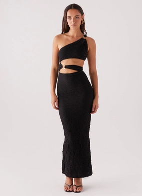 North Haven Maxi Dress - Black Refined Style Chilly Weather Comfort