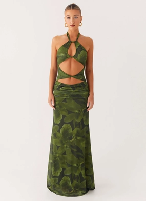 Tatyana Maxi Dress - Tropic Floral Sharp Profile Gradient Shade