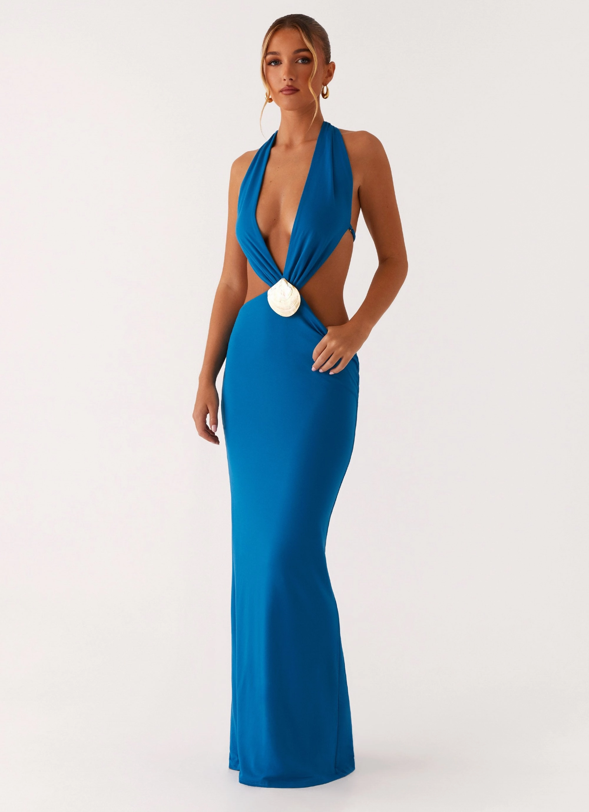 Cool Finish Flossy Maxi Dress - Royal Blue