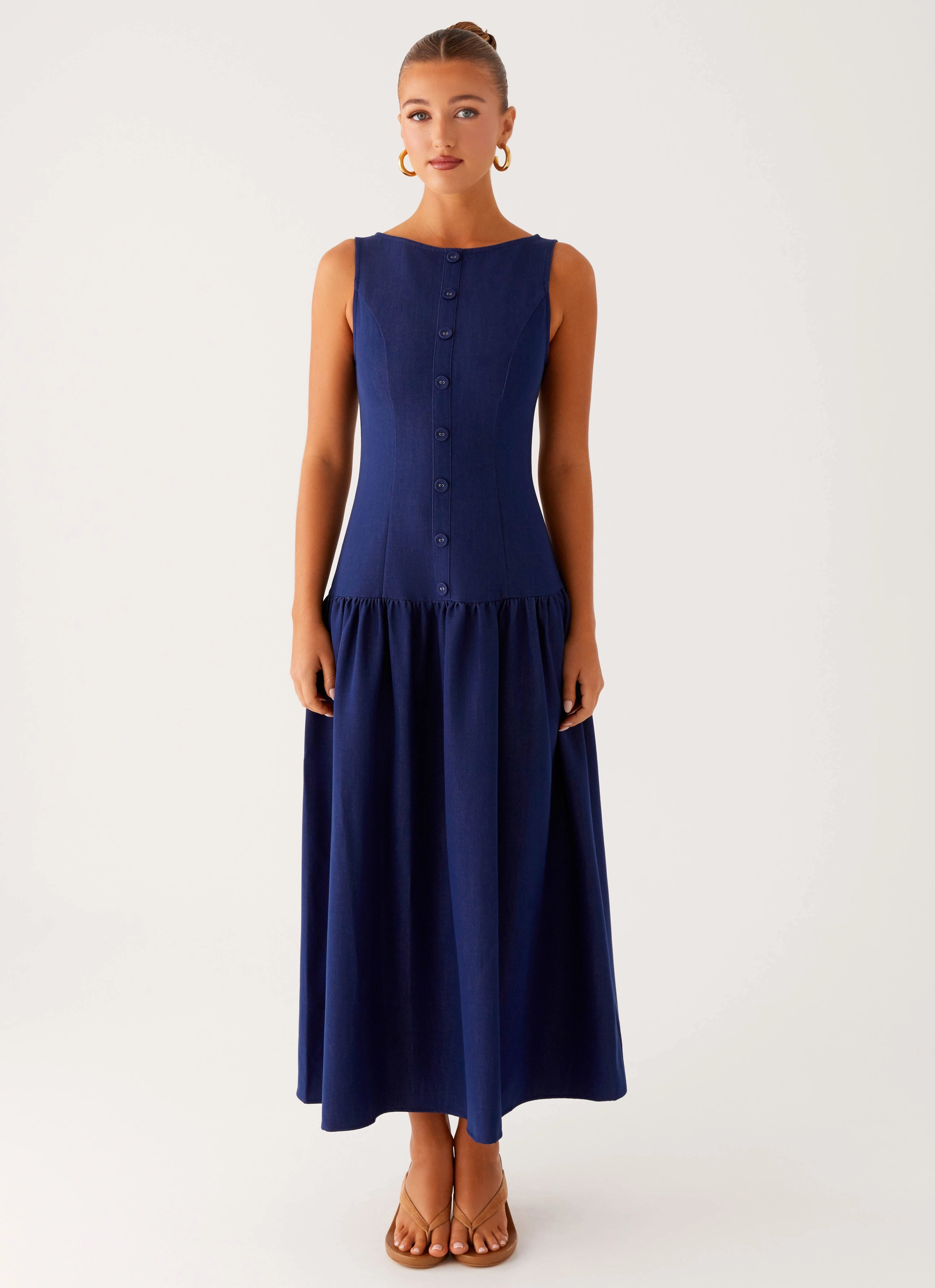 Daily Flex Hayes Denim Midi Dress - Indigo