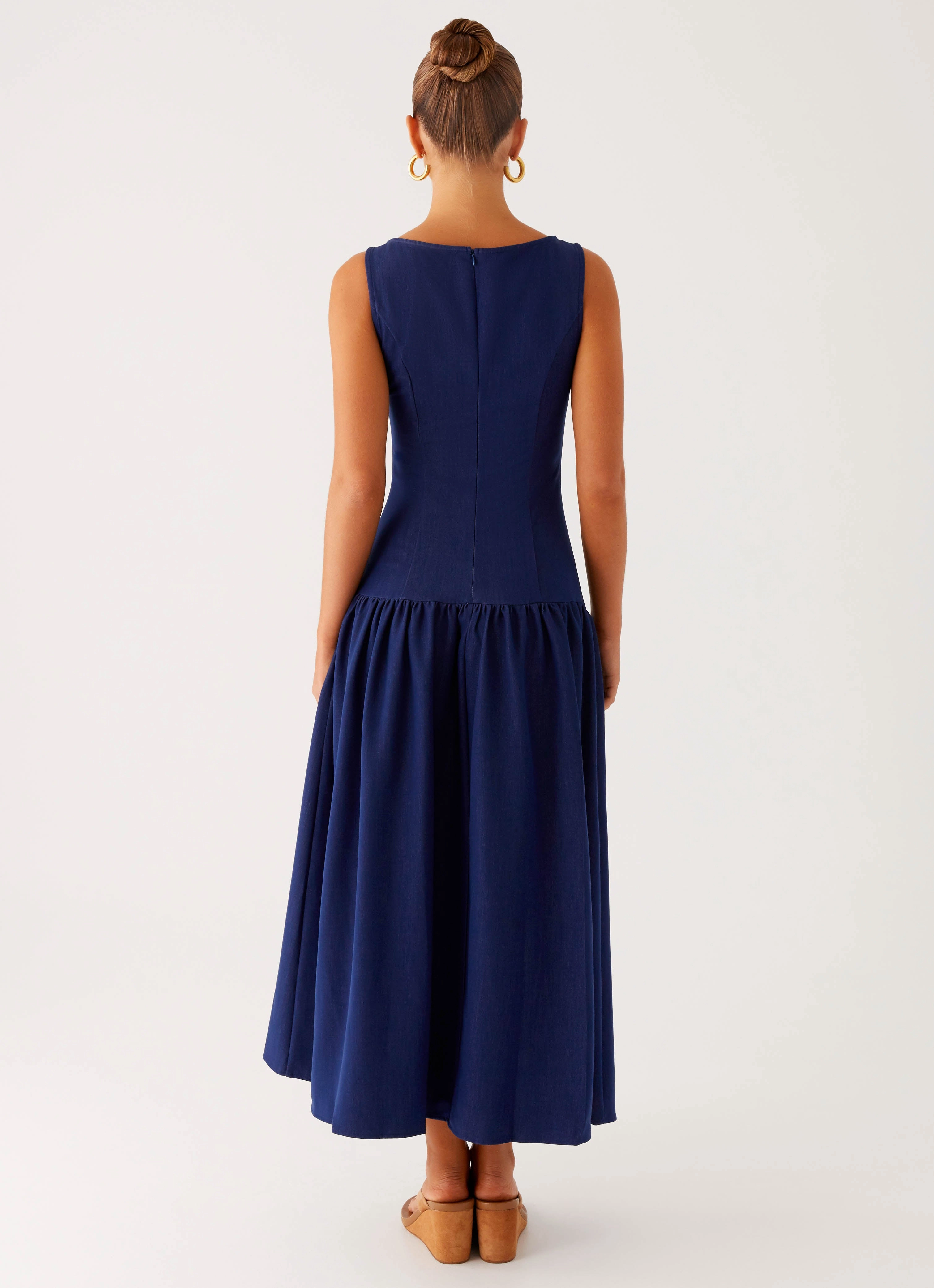 Soft Fashion Ombre-Effect Hayes Denim Midi Dress - Indigo