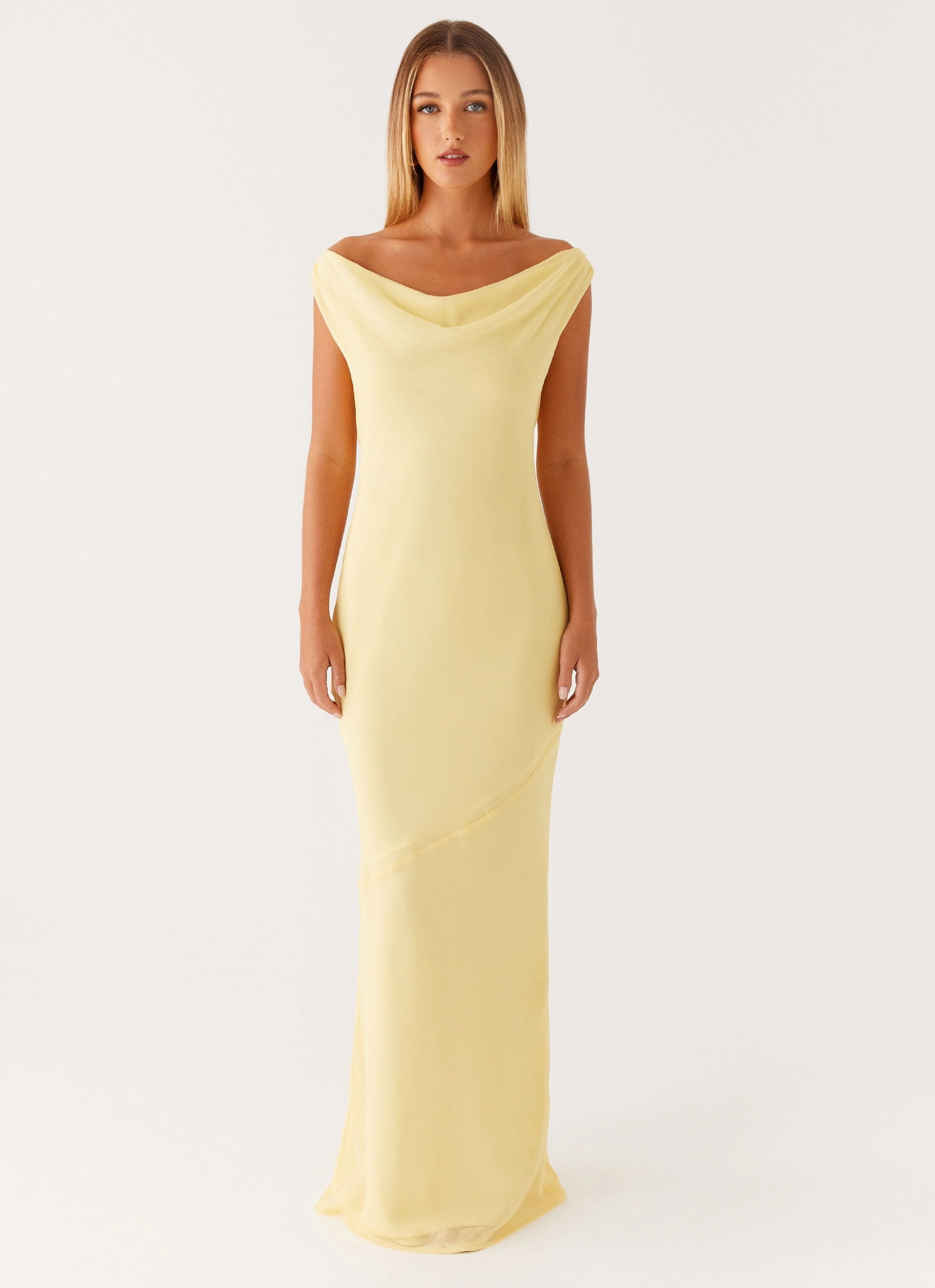 Night Ready Day Ready Brittany Chiffon Maxi Dress - Pastel Yellow
