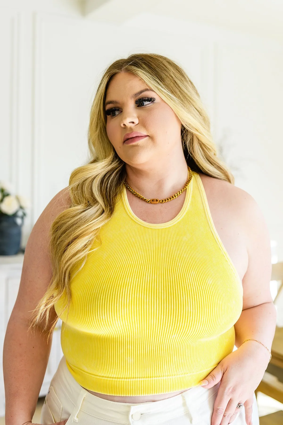 Follow The Sun Ribbed Cropped Tank Top