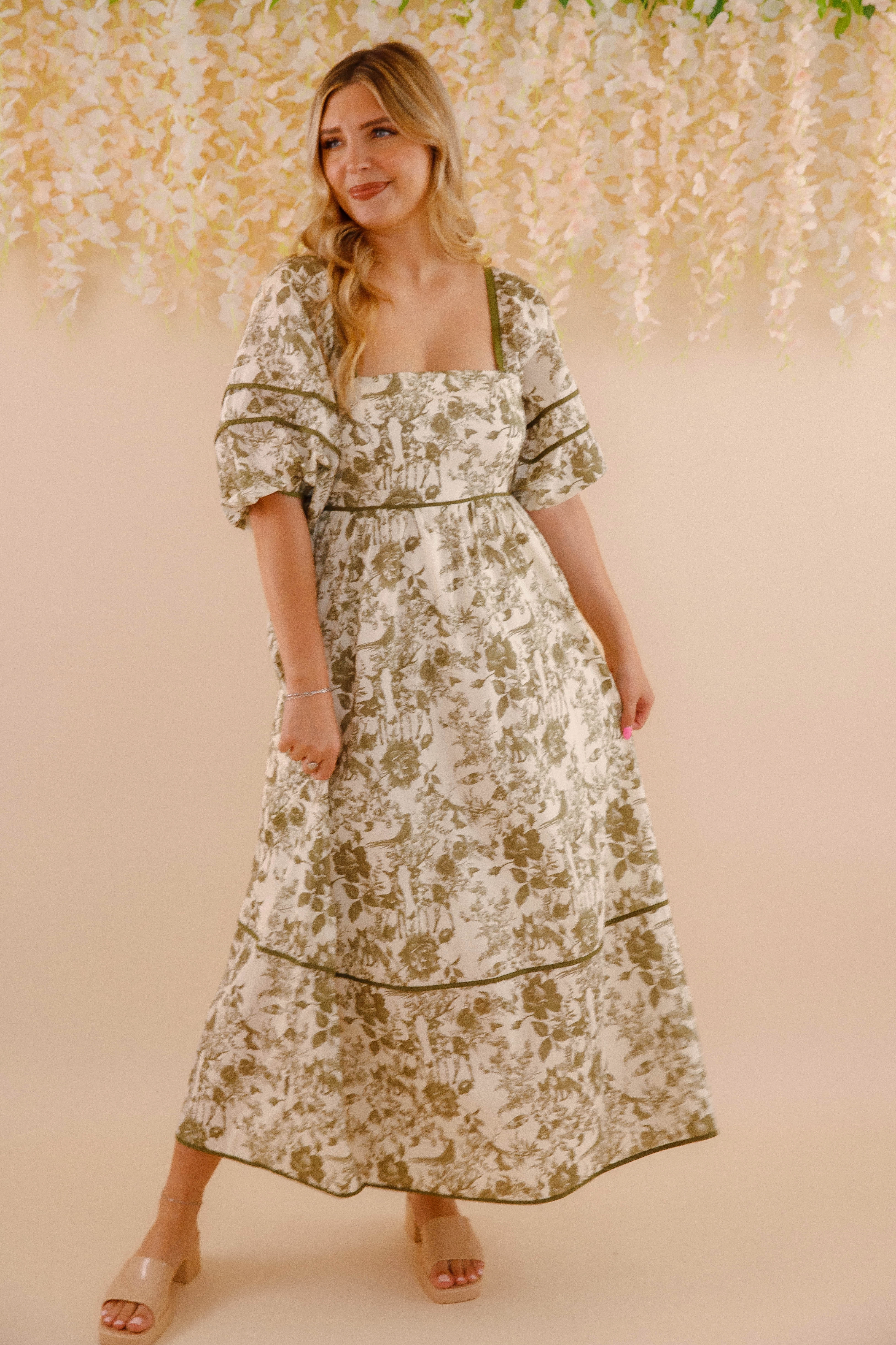 Follow Your Instincts Maxi Dress-Olive Fitted Mood Chic Spirit