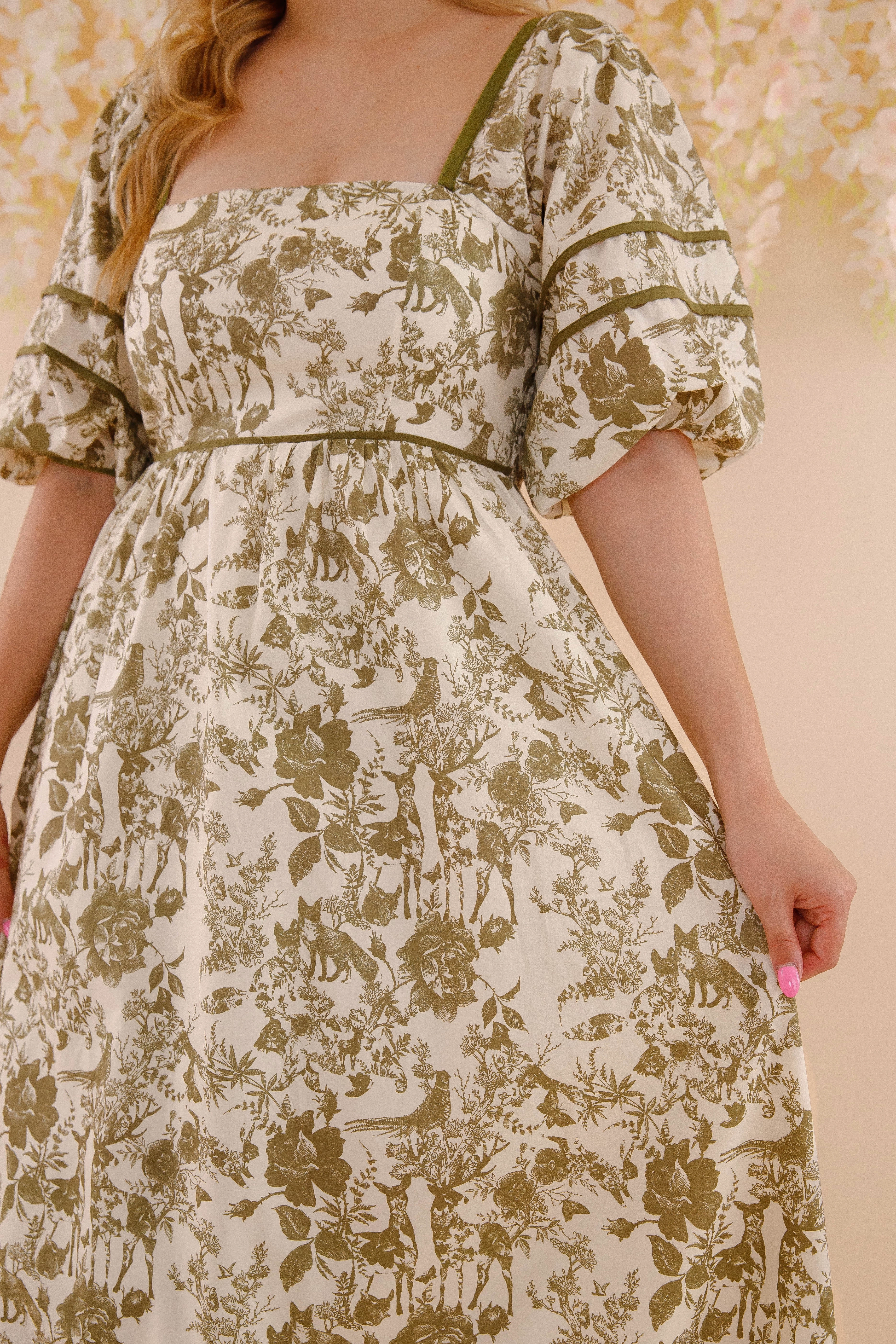 Follow Your Instincts Maxi Dress-Olive High-Neck Style Blend