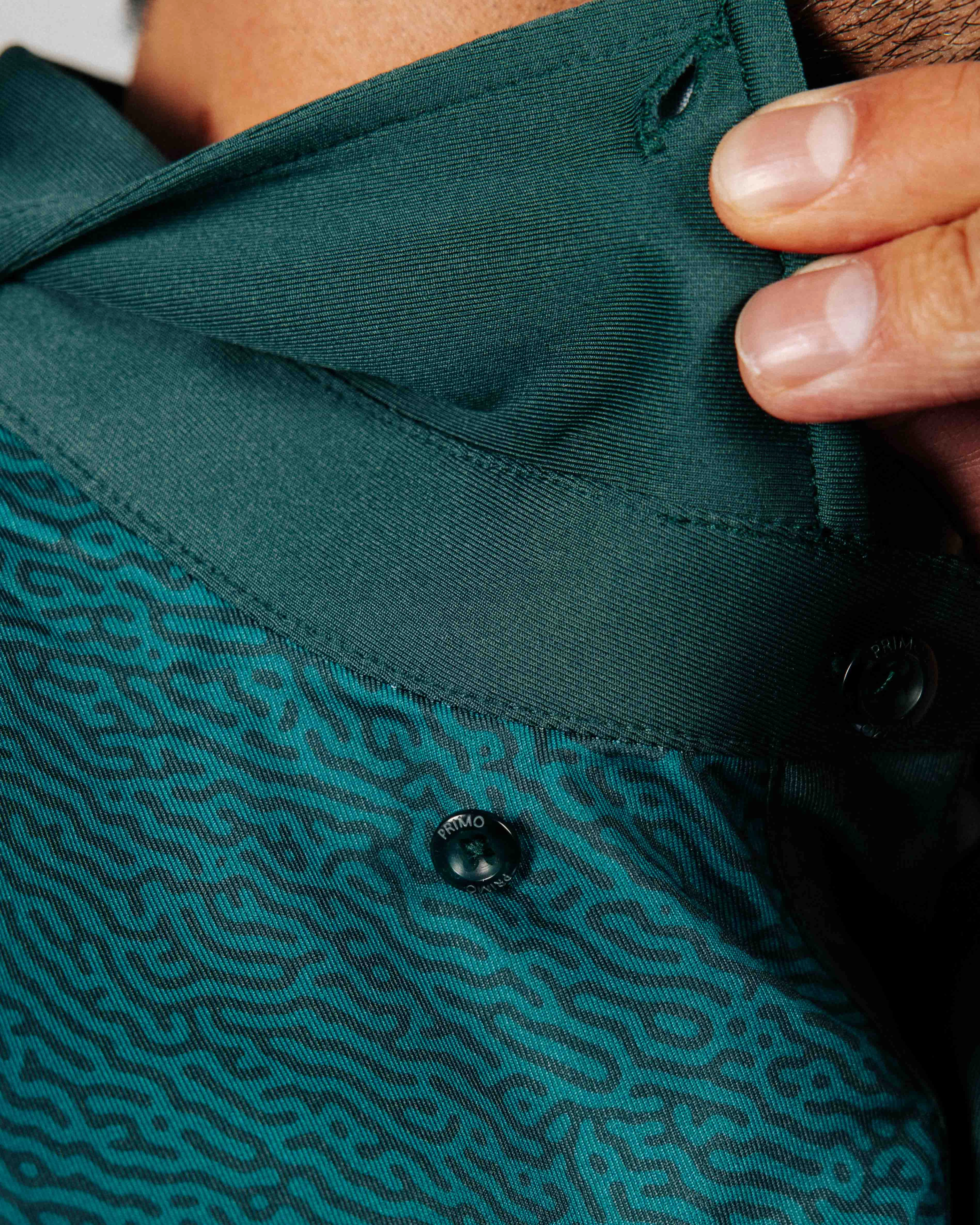 DurableStitching Metallic Fiber Blend Forest Maze Classic Polo
