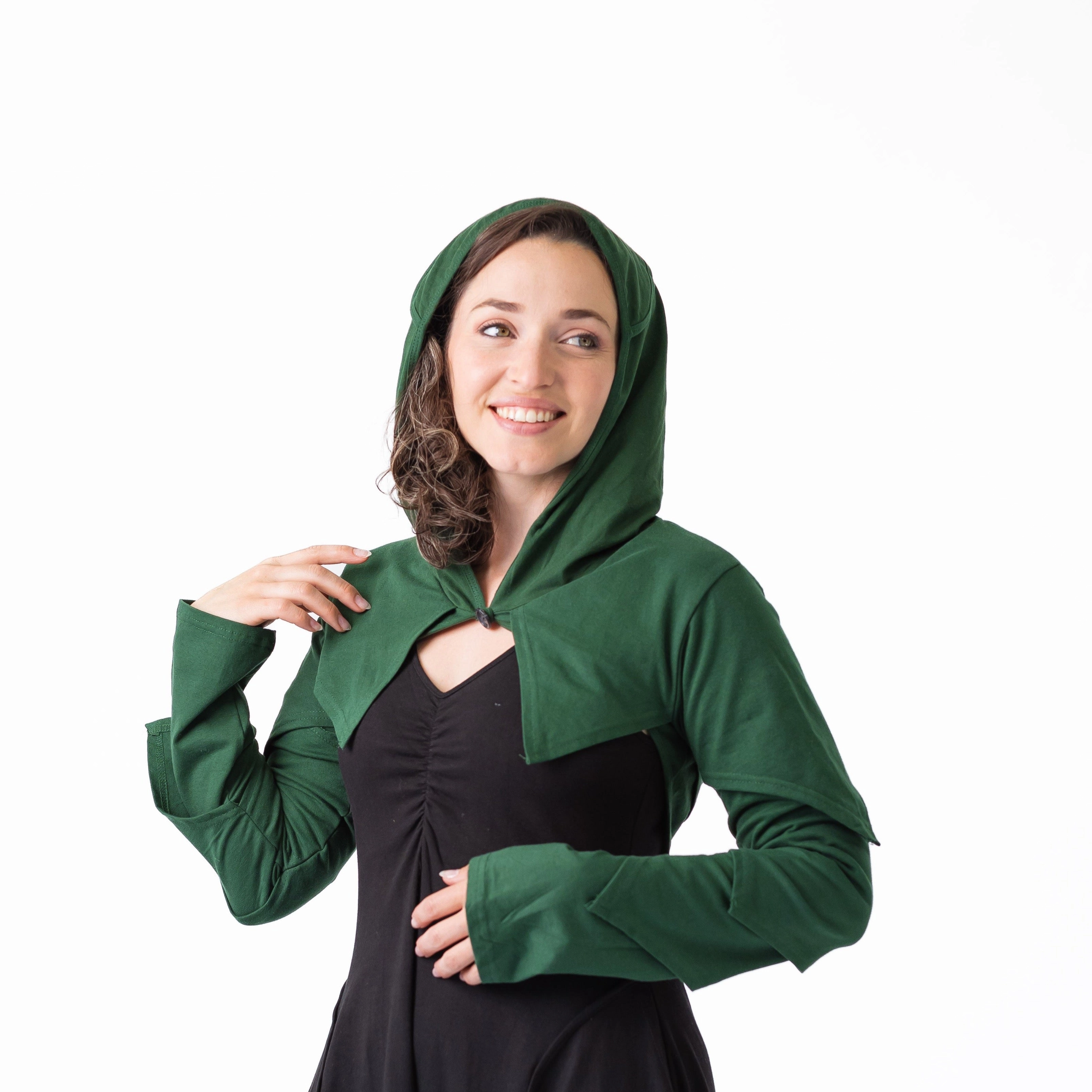 Forest Shrug Cozy Hood Detail