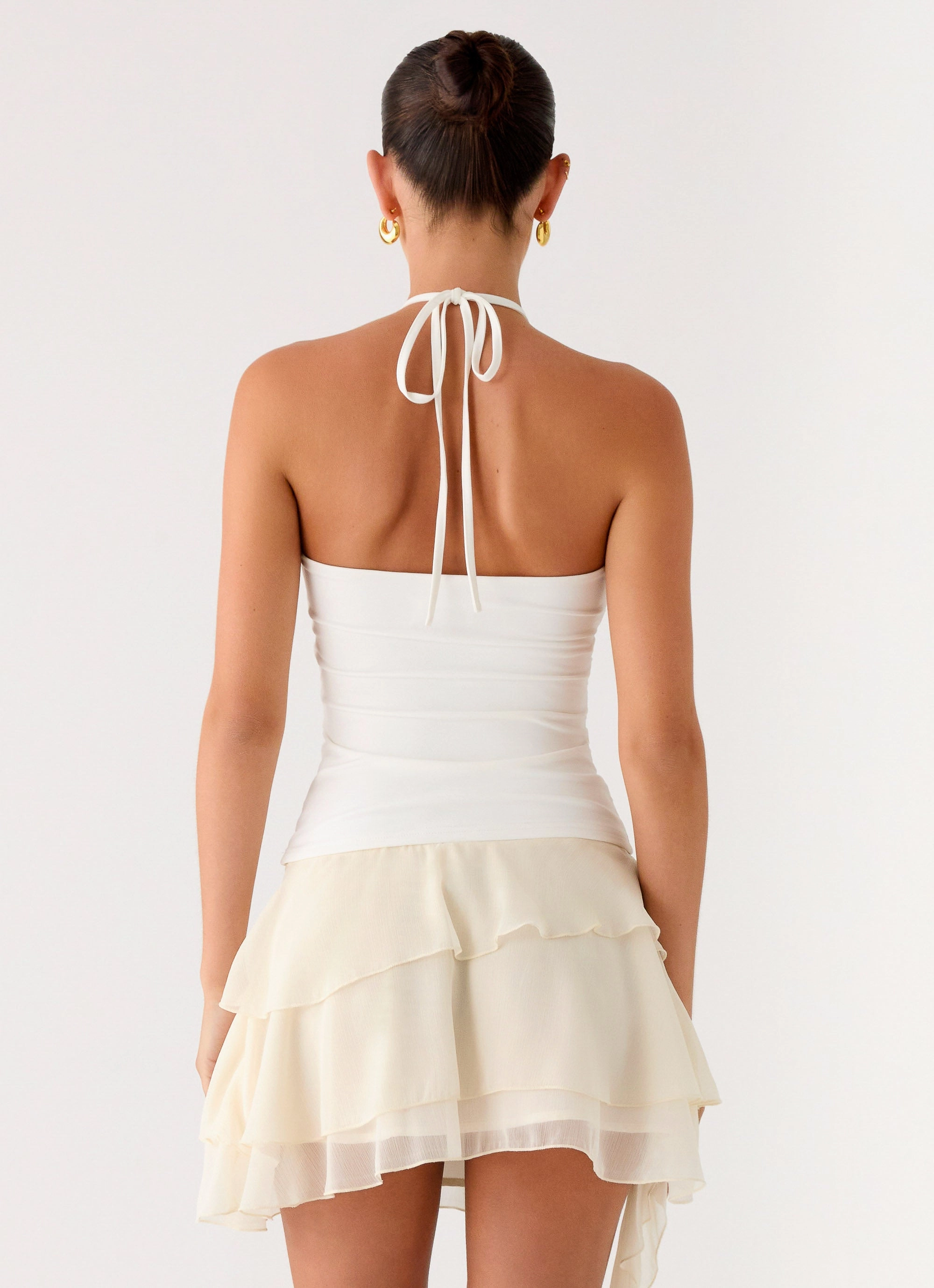 SturdyBeltLoops Odor Control Technology Forever Dreaming Ruffle Mini Skirt - Ivory