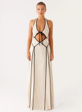 Sonnet Maxi Dress - Oatmeal Reversible-Style Vibrant Tone