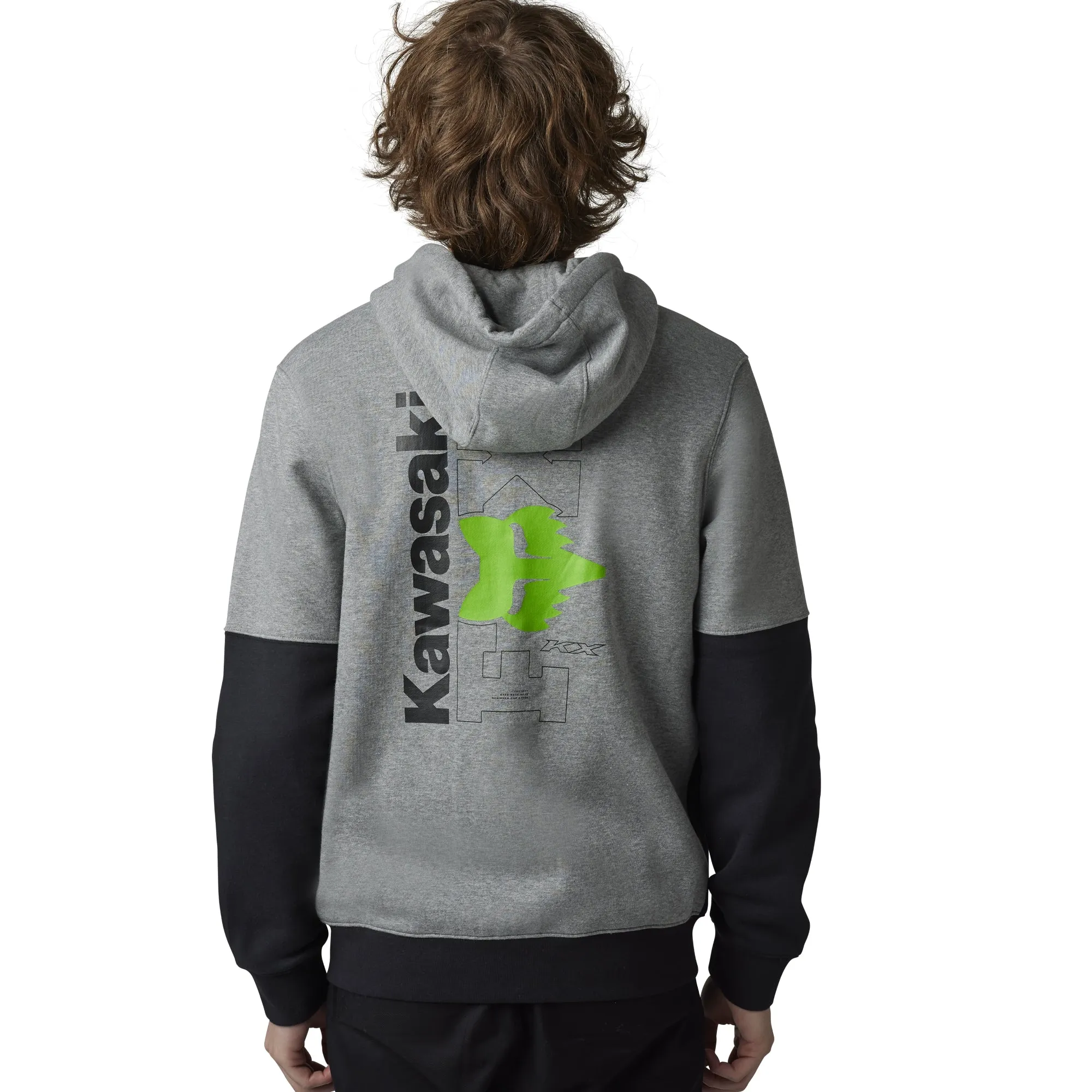 Fox Racing Kawasaki Zip Hoodie Heather Graphite Grey