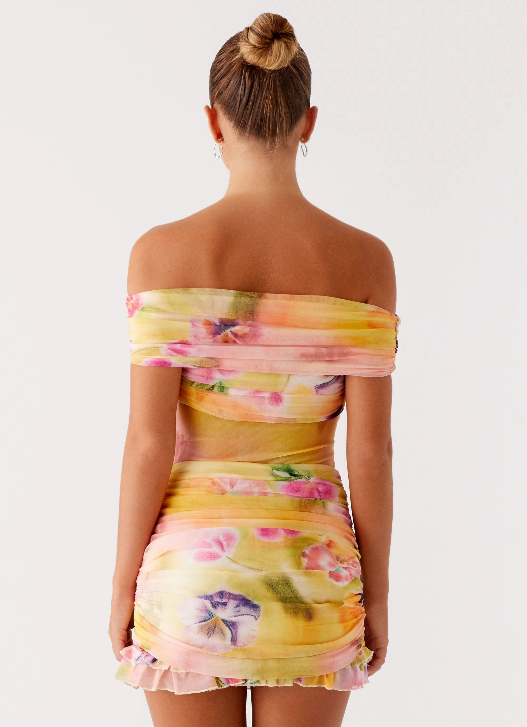 Frances Mini Dress - Sunburst Floral Smart and Sleek Fitted Design