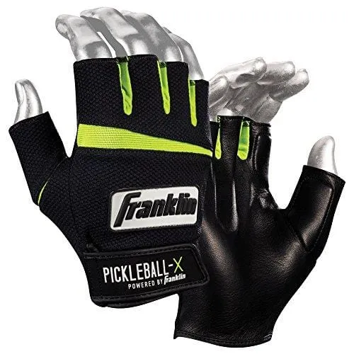 Franklin Sports Pickleball Gloves (Pair) - Men - Adult Medium - Black/Optic