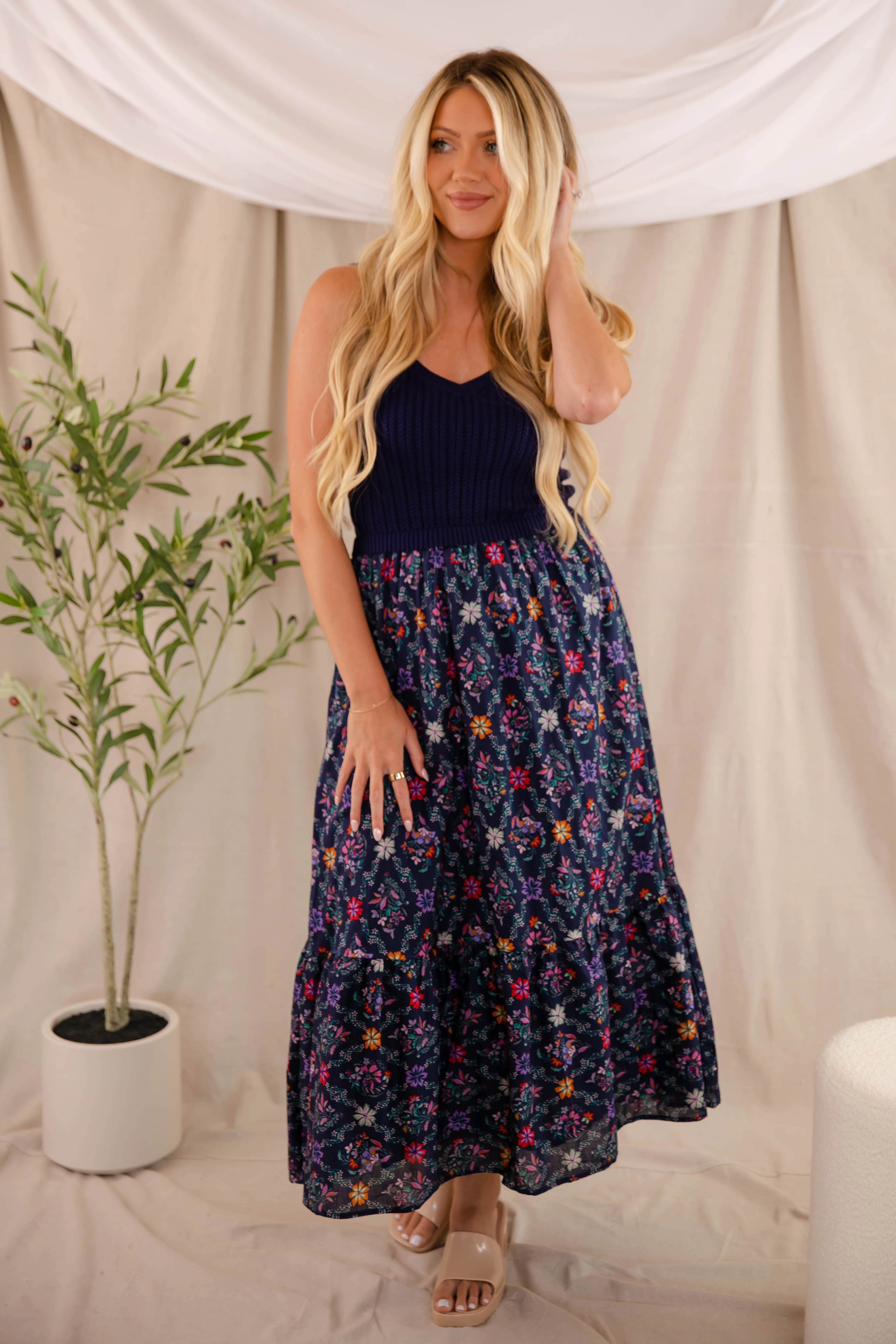 Flowing Texture First Time Ever Midi Dress
