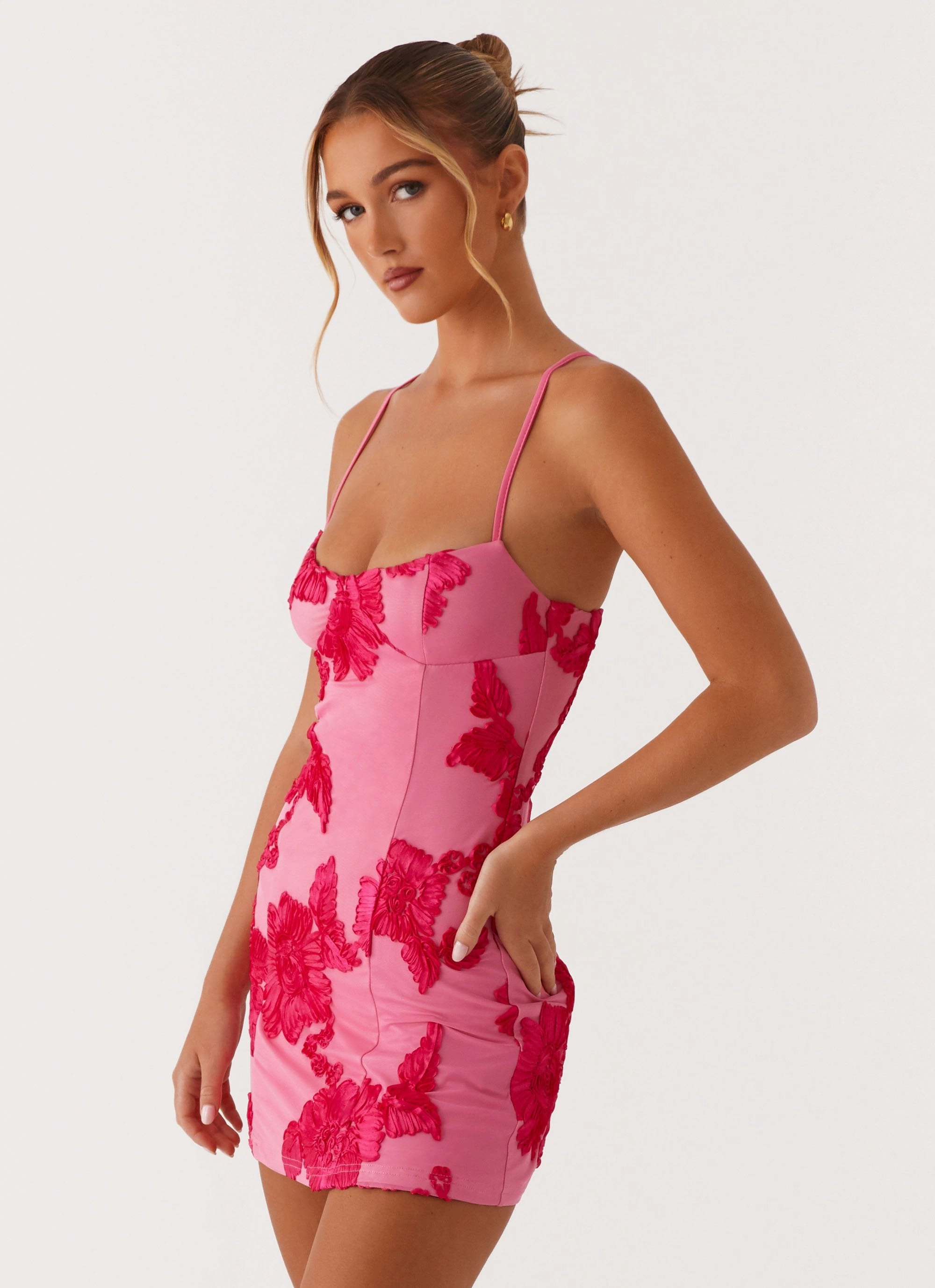 Halter neck Alivia Mini Dress - Pink