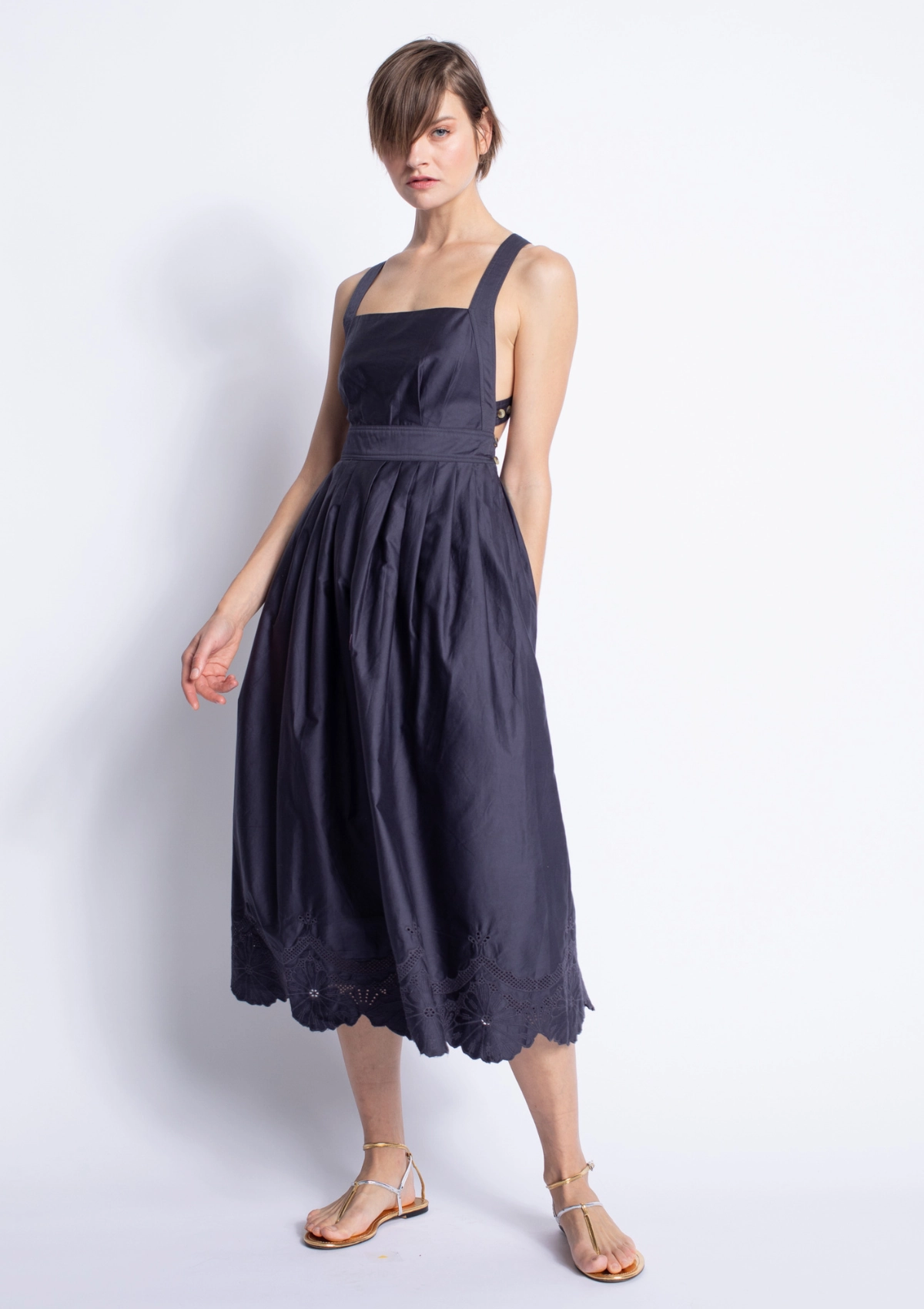 Light Soft Mora Embroidered Dress