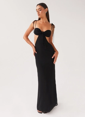 Casual Pick Gender Free Tyra Ruched Maxi Dress - Black