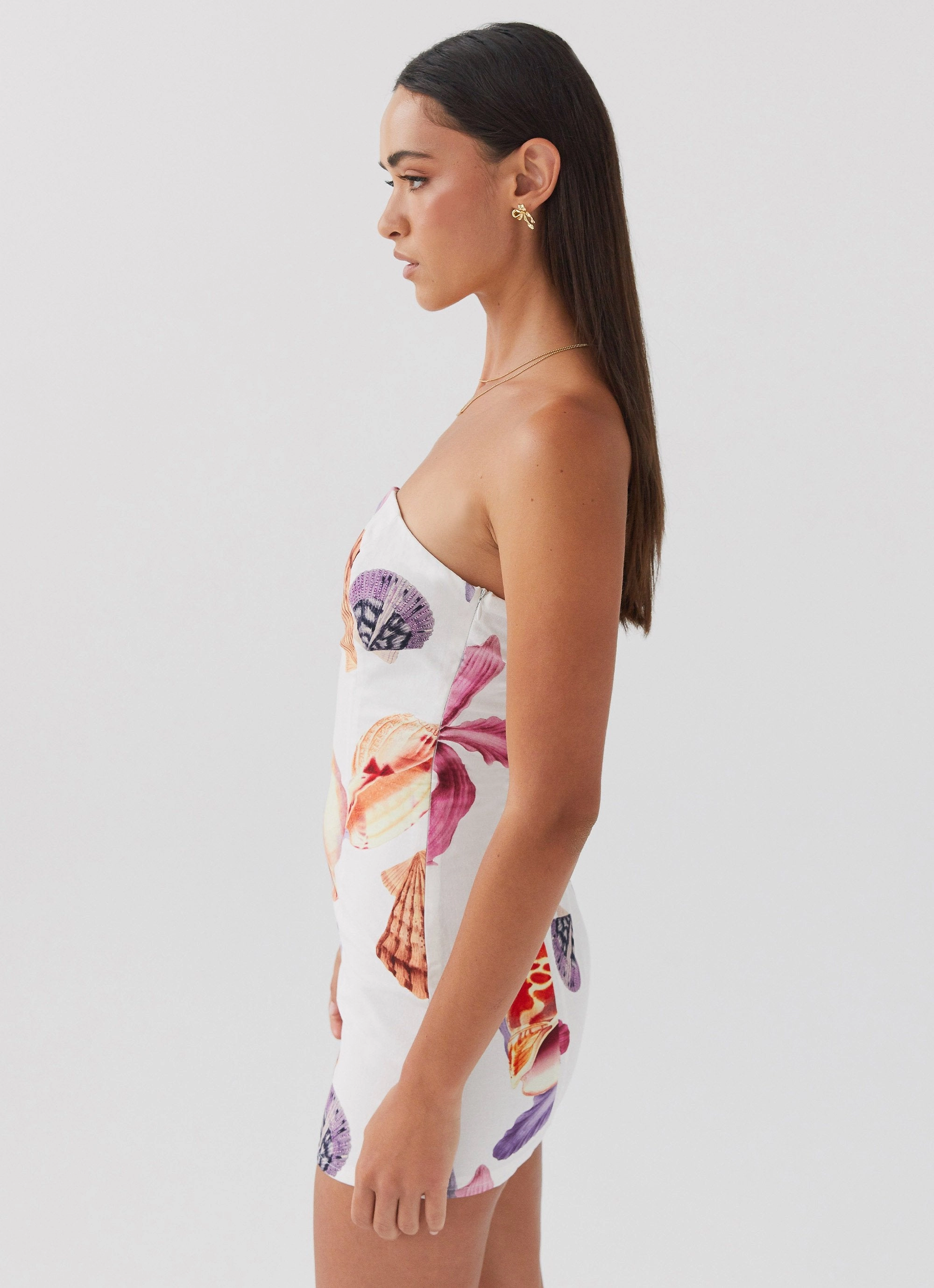 Warm Palette Street Style Freya Linen Mini Dress - Seaside Bouquet