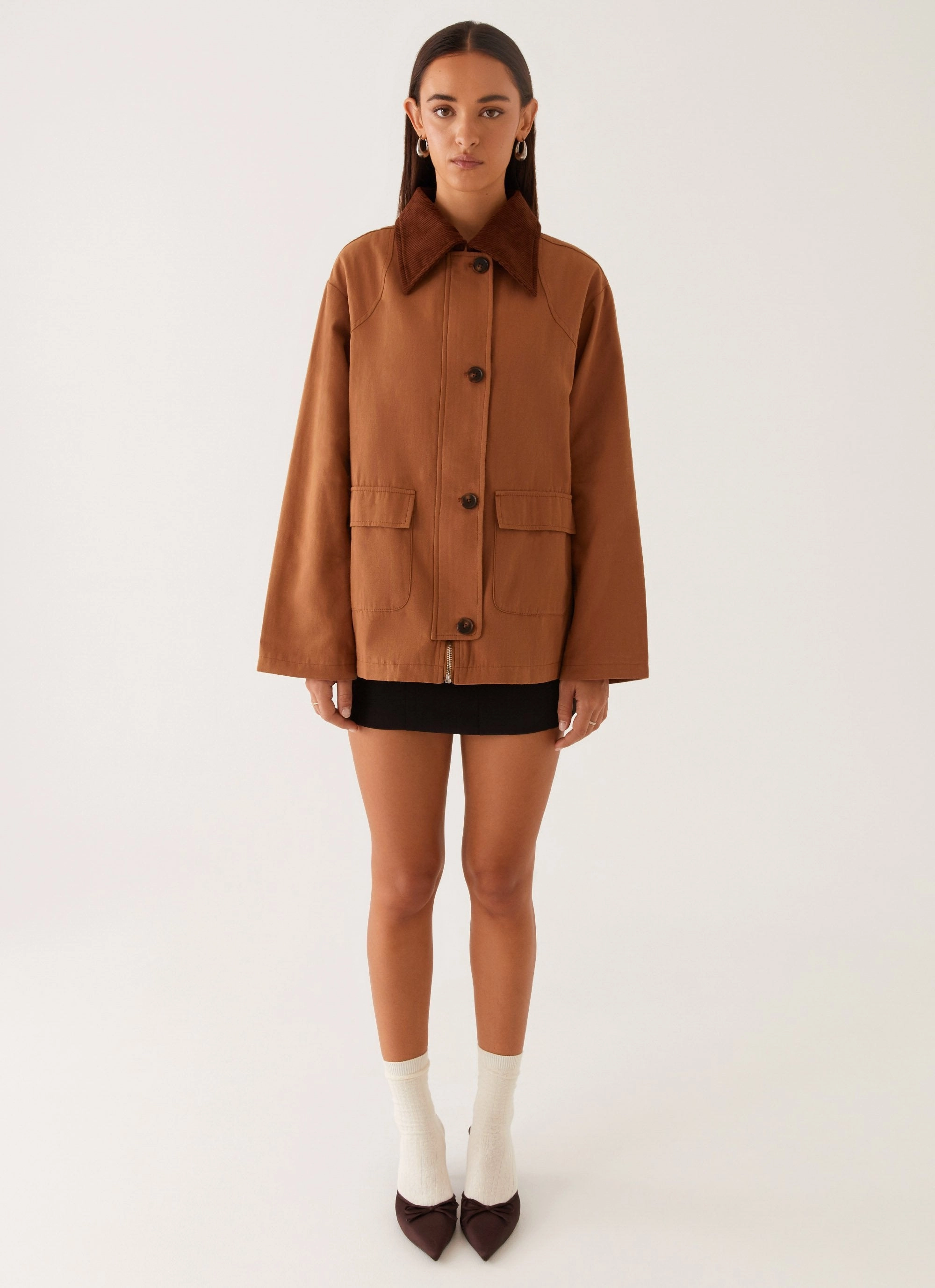 Weekend Style Lined Pockets Sonoma Barn Jacket - Tan