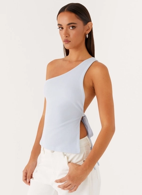 Safiya One Shoulder Top - Blue FlexibleCollar