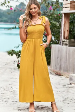 Frill Trim Wide Leg Jumpsuit