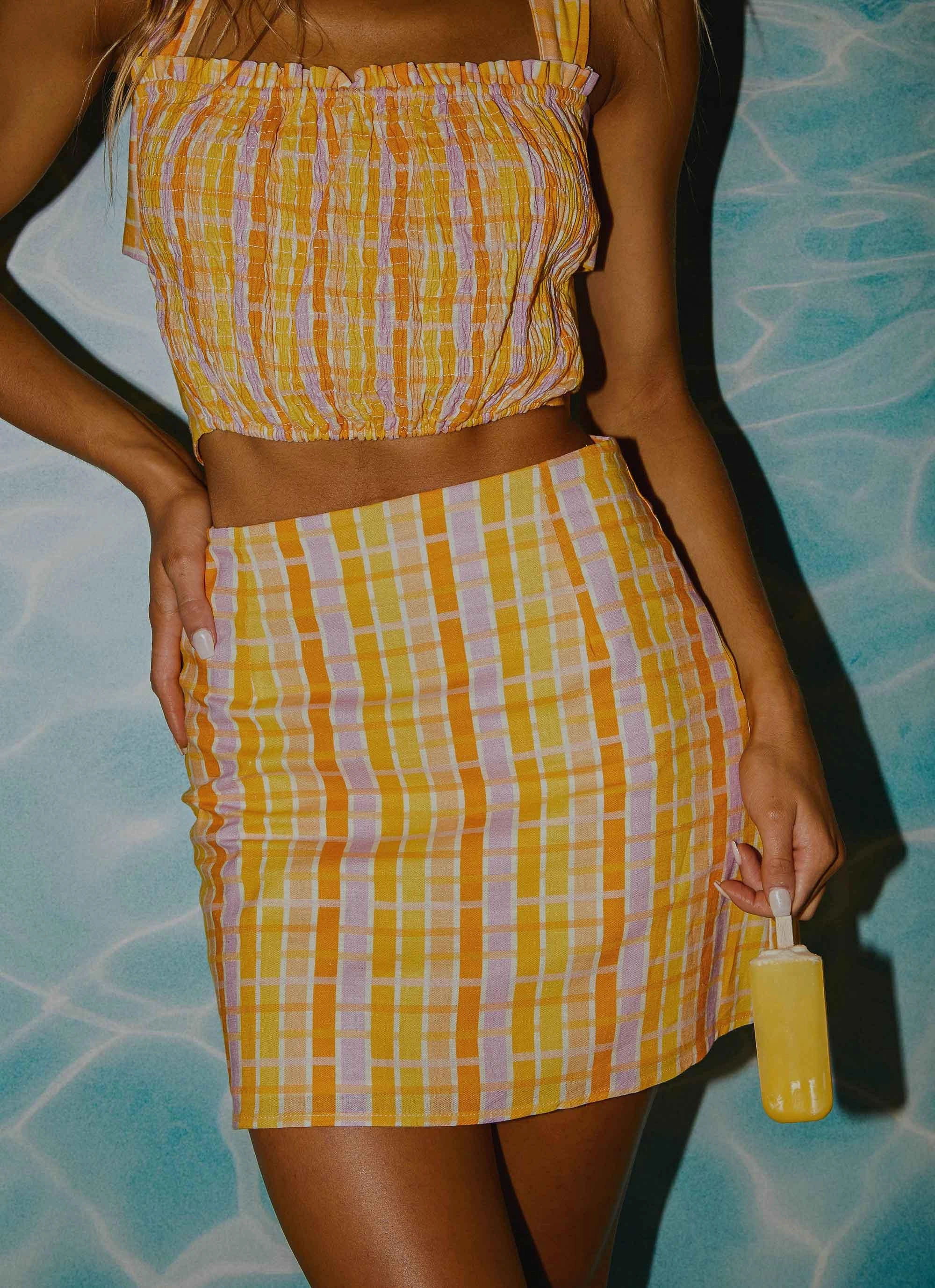 UVProtectionCoating All Day Comfort From The Beach Linen Mini Skirt - Splice Check