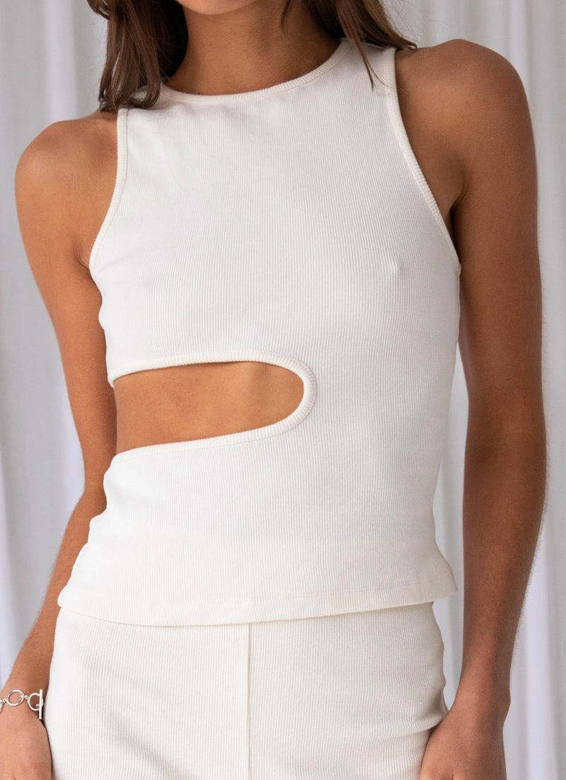 Extra Layer Piece AntiStatic Inner Layer From Us Organic Cotton Rib Tank - Ivory