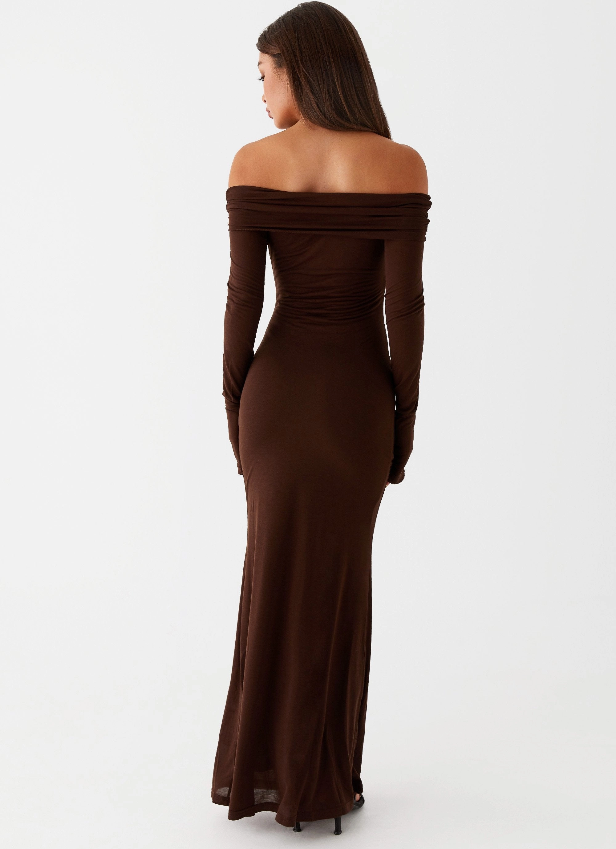 Warm Season Cocoa Long Sleeve Maxi Dress - Chocolate