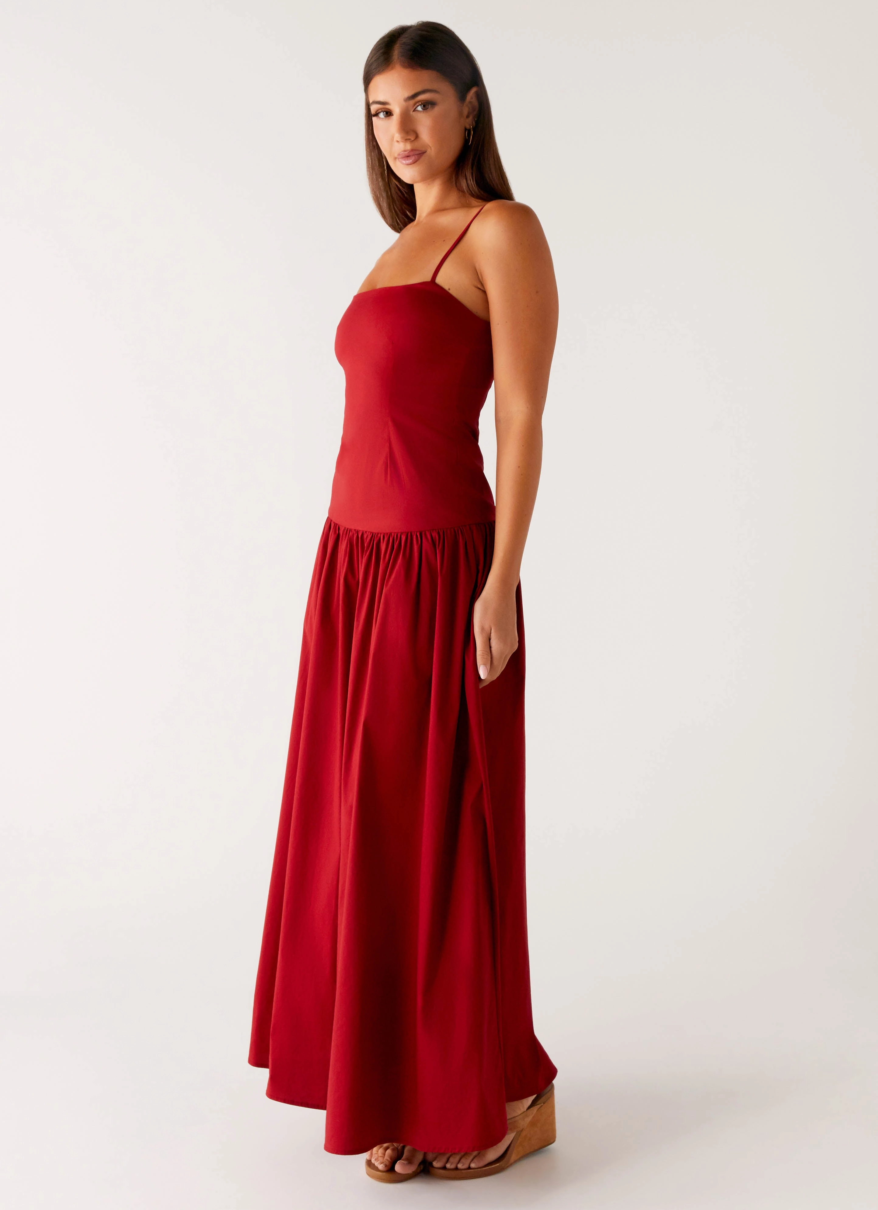 Minimal Design Vince Cami Maxi Dress - Deep Red