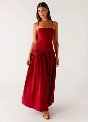 All-season Comfortable and breathable Vince Cami Maxi Dress - Deep Red