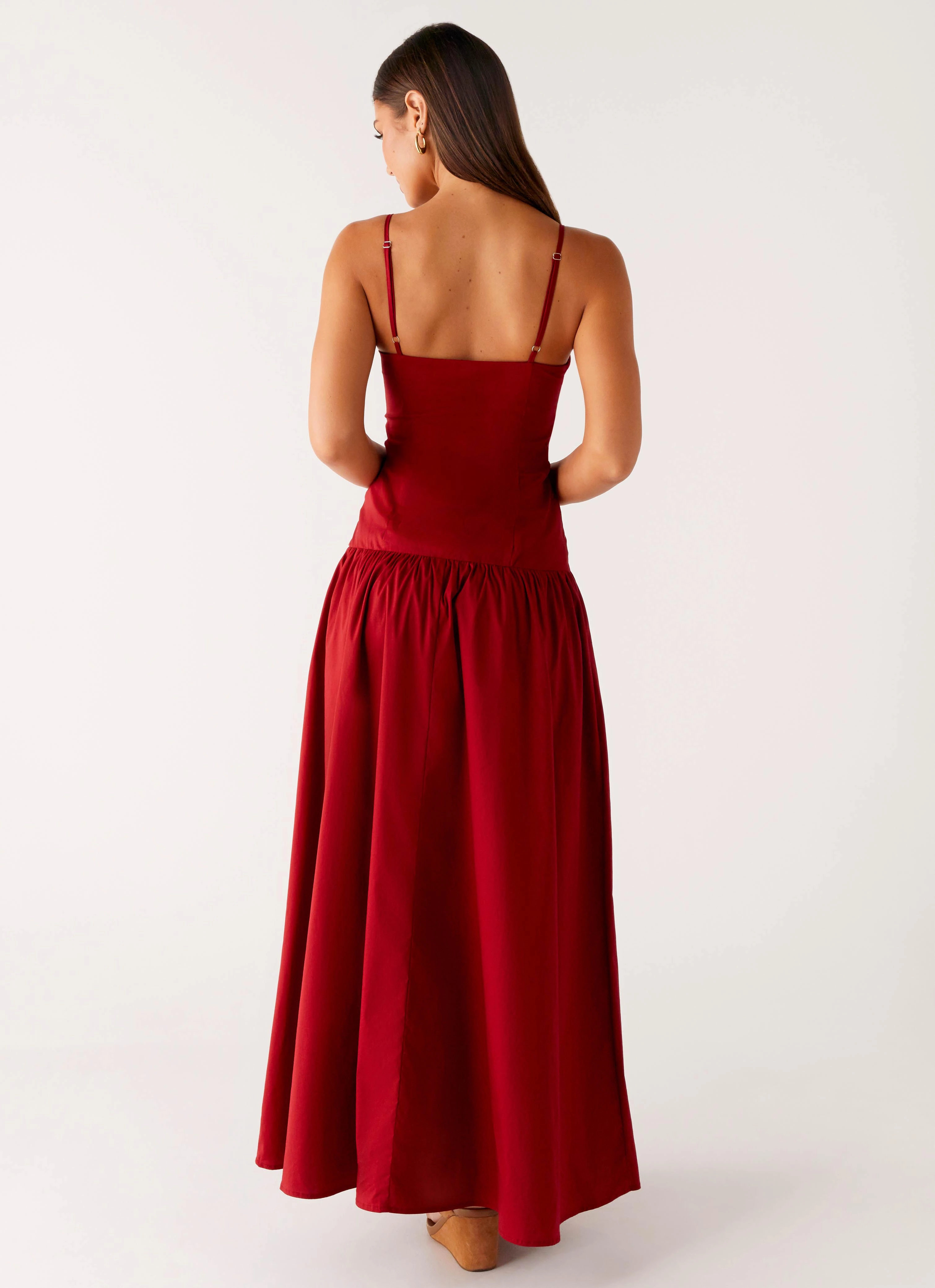Blush Glow Vince Cami Maxi Dress - Deep Red