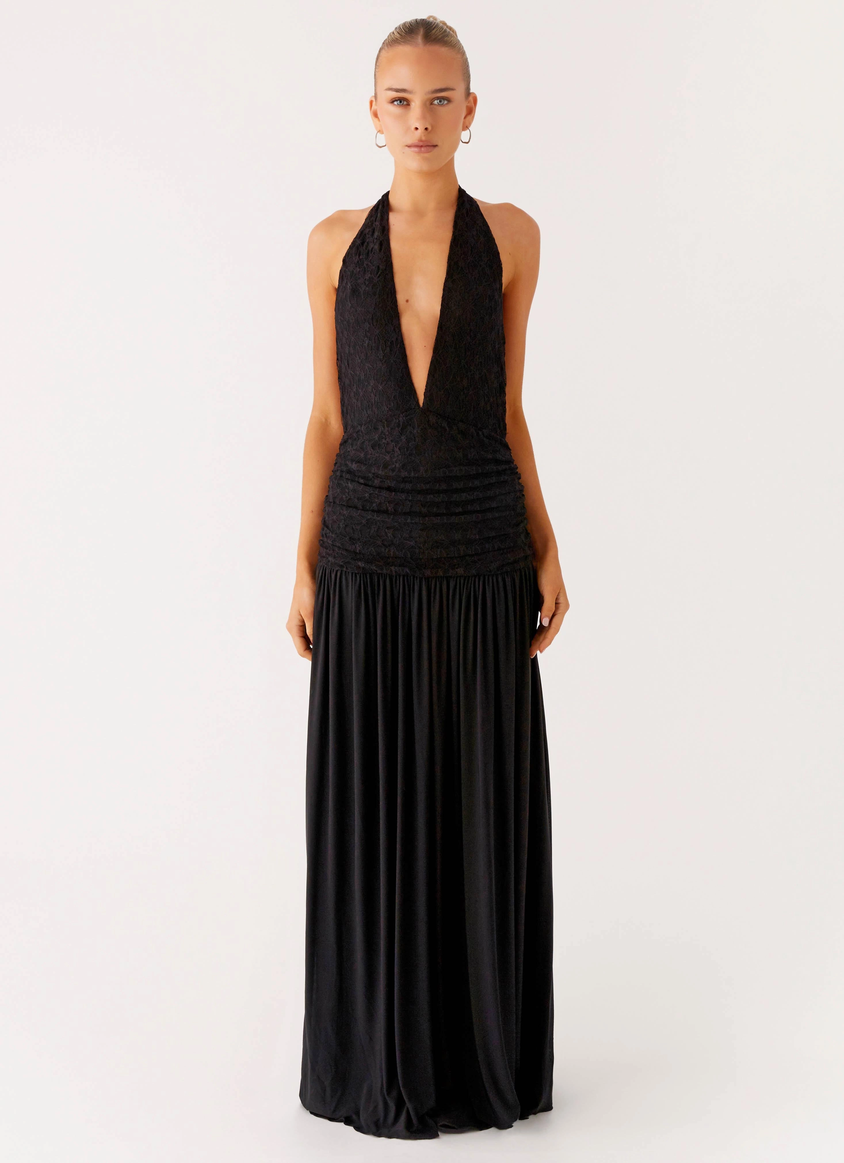 Full Attention Maxi Dress - Black Compressible Relax Draping