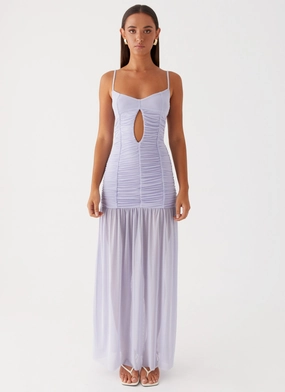 Slim Shape Constance Mesh Maxi Dress - Lavender