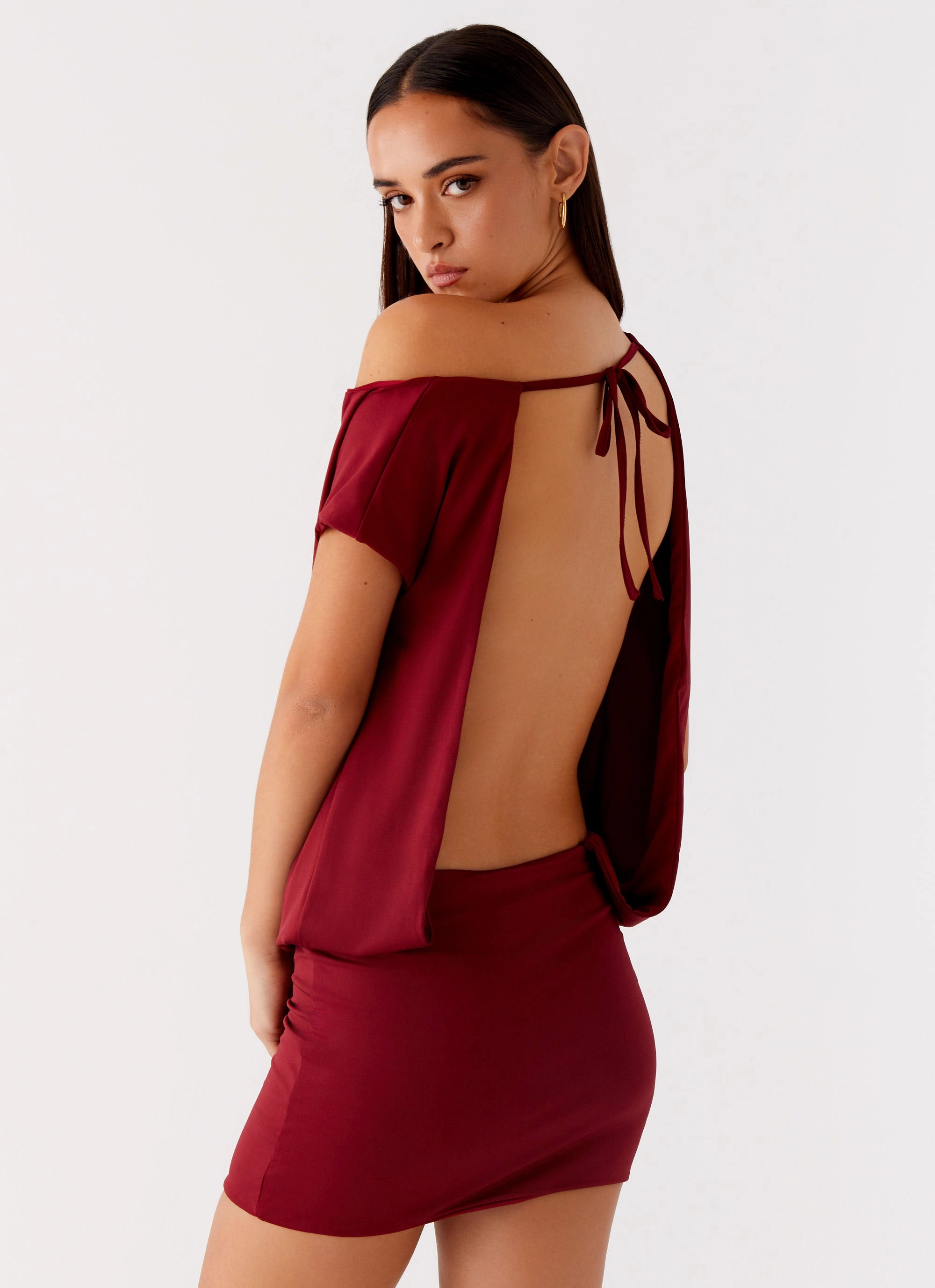 Smooth Feel Paulie Mini Dress - Maroon