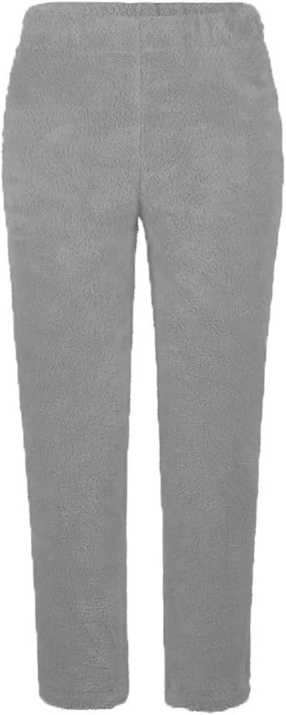 Fuzzy Pajama Pants Track Pants Women Fleece Low Rise Casual Lounge Track Pants Winter Warm Straight Leg Pj Pants