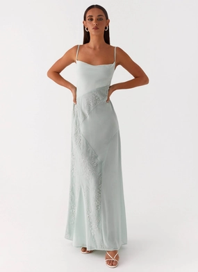 Relaxed Line Stylish Waistband Fit Gabriana Maxi Dress - Sage