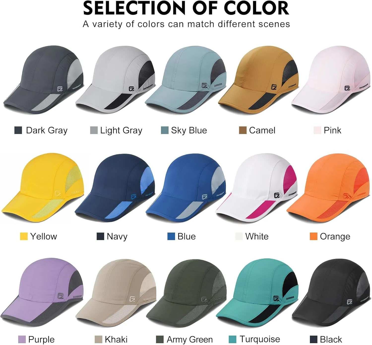GADIEMKENSD Outdoor Running Hat Breathable Mesh