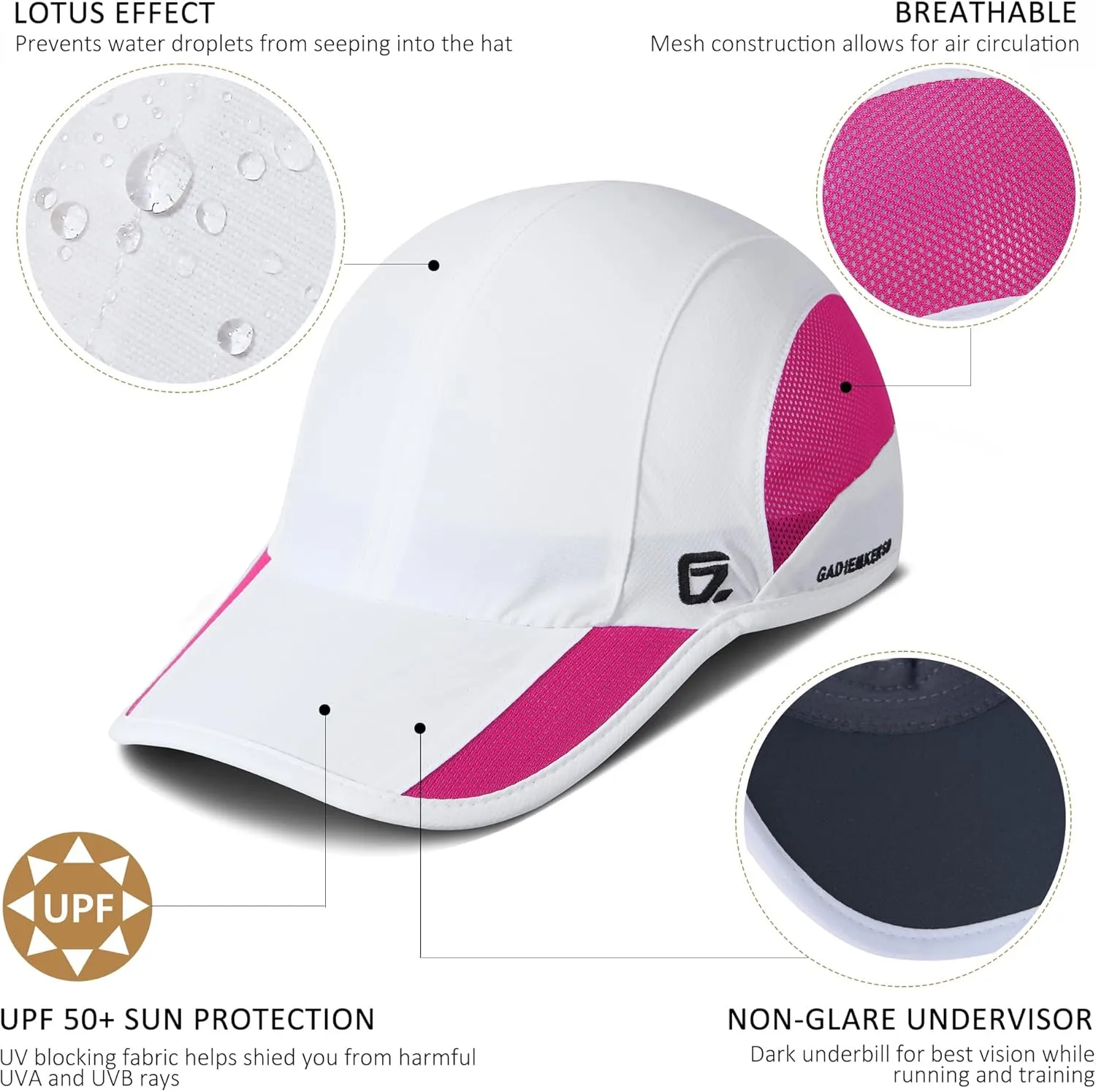 GADIEMKENSD Outdoor Running Hat Breathable Mesh